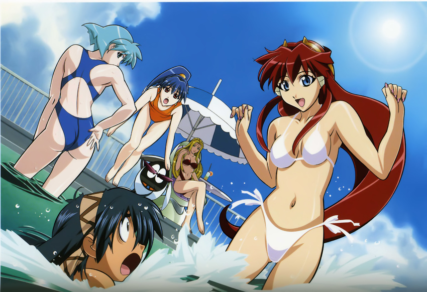 bikini binding_discoloration cleavage dita_liebely hibiki_tokai meia_gisborn misty_cornwell pyoro swimsuits vandread