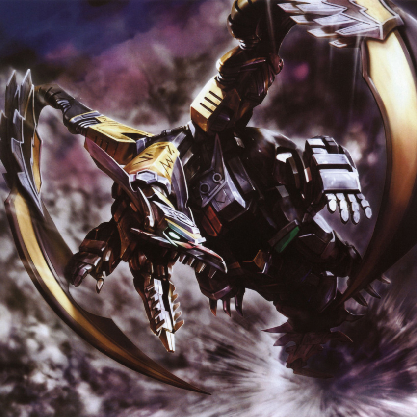 dragon highres magidragon mahou_sentai_magiranger mecha morishita_naochika no_humans oerba_yun_fang photoshop_(medium) robot super_sentai wings