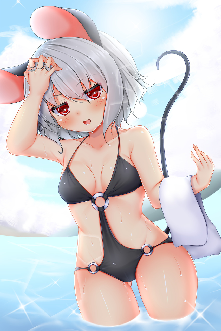 cleavage nazrin swimsuits tokoya touhou underboob wet