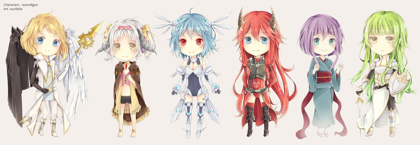 6+girls alpha_(acerailgun) android angel angel_wings anklet armor artist_name asymmetrical_wings barefoot blind blonde_hair blue_eyes blue_hair boots borrowed_character cape cassie_(acerailgun) cecilia_(acerailgun) chibi commentary commission cyborg elbow_gloves english_commentary erica_(acerailgun) everyone feathered_wings flat_chest full_body ghost gloves greaves green_eyes green_hair hair_ribbon hands_on_own_hips highres horns isabelle_(acerailgun) japanese_clothes jewelry kimono knight long_hair mechanical_arms mechanical_wings miss-ariellia multiple_girls navel original photoshop_(medium) polearm purple_hair red_eyes red_hair ribbon rynn_(acerailgun) shield short_shorts shorts side_slit simple_background single_mechanical_arm smile spear sword thigh_boots thighhighs transparent twintails very_long_hair weapon white_hair wings witch yellow_eyes