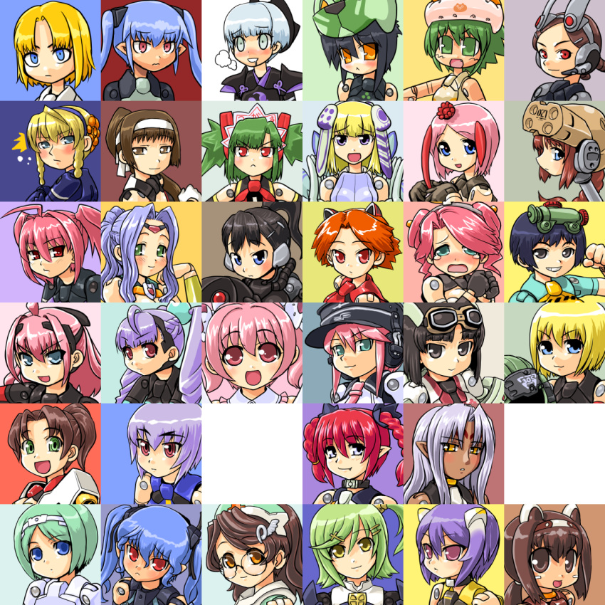 6+girls :< :3 :d :t :| ^^^ ach ahoge animal_ears annotated aqua_hair arnval asuka_(busou_shinki) bad_id bad_pixiv_id benio black_eyes black_hair blonde_hair blue_eyes blue_hair blush blush_stickers braid bright_feather_(busou_shinki) brown_hair busou_shinki chart closed_mouth dd_(ijigendd) doll_joints drooling espadia eukrante facial_mark fort_bragg fubuki_(busou_shinki) glasses goggles graffias grapprap green_eyes green_hair grin hair_ornament hairband happy harmony_grace hat head_tilt heads-up_display heavy_breathing helmet highres hishimiya_tsugaru howling_(busou_shinki) ianeira jewelry joints juvisy lancamento long_hair looking_back maochao mecha_musume multiple_girls murmeltier necklace oerba_yun_fang open_mouth orange_eyes partio pink_hair pointy_ears pomock ponytail portrait purple_eyes purple_hair red_eyes red_hair ringed_eyes saliva schmetterling short_hair side_ponytail silver_hair smile strarf surprised tears thick_eyebrows tiger_ears tigris twintails upper_body valona vespelio vitulus waffebunny waffedolphin werkstra xiphos yda yellow_eyes zelnogrard zyrdarya