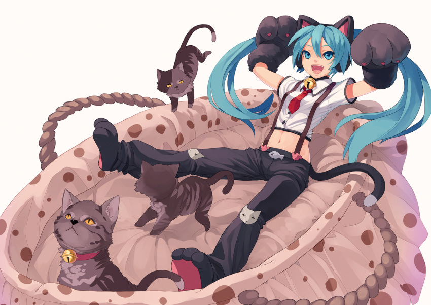 animal_ears hatsune_miku neko nekomimi vocaloid zengxianxin