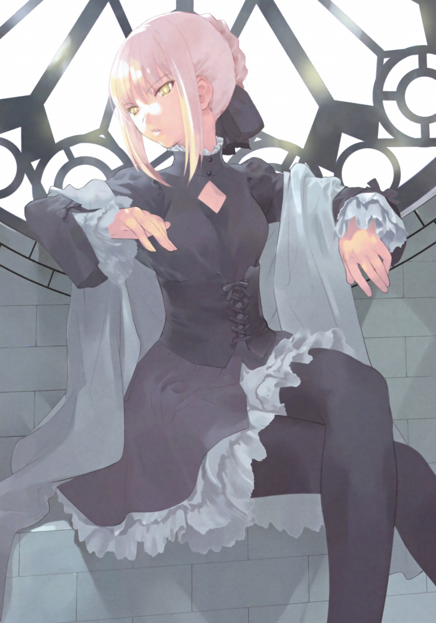 dress fate/stay_night okazaki_takeshi pantyhose saber saber_alter