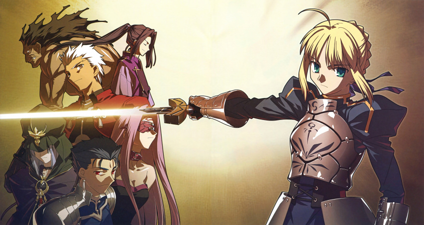 archer assassin berserker caster elf fate/stay_night japanese_clothes lancer rider saber takeuchi_takashi type-moon