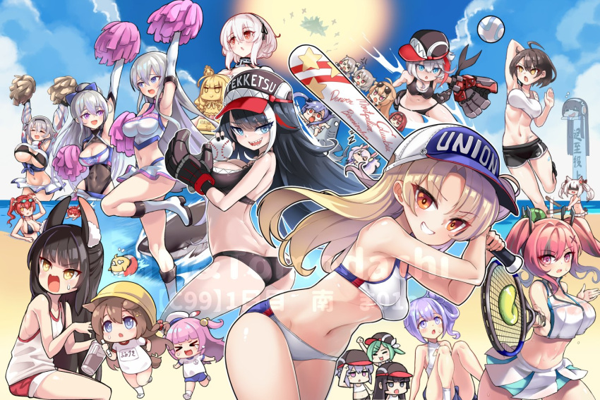 6+girls admiral_graf_spee_(azur_lane) ahoge akagi_(azur_lane) alternate_costume anger_vein animal_ear_fluff animal_ears armpit_cutout armpits azur_lane baltimore_(azur_lane) baltimore_(black_ace)_(azur_lane) baseball_mitt beach belt_bra bikini birmingham_(azur_lane) black_bikini black_hair black_ribbon blindfold blonde_hair blue_eyes blue_hair blunt_bangs bow breasts bremerton_(azur_lane) bremerton_(scorching-hot_training)_(azur_lane) brown_eyes brown_hair butt_crack casablanca_(azur_lane) casablanca_(cheer_squad_on_break)_(azur_lane) cat_ears cheering cheerleader chibi choker cleavage_cutout cleveland_(azur_lane) clothes_writing clothing_cutout columbia_(azur_lane) commentary_request crop_top crop_top_overhang cross-laced_bikini cross-laced_clothes crown crying_aqua_(meme) denver_(azur_lane) deutschland_(azur_lane) dress eagle_union_(emblem) enterprise_(azur_lane) essex_(azur_lane) fake_animal_ears food fox_ears fox_girl fox_tail frilled_choker frills fruit fumizuki_(azur_lane) goggles goggles_on_head grey_hair grey_leotard groin hair_bun hair_ears hair_flaps hair_ornament hairband hairbow hammann_(azur_lane) hat headphones hime_cut hip_vent hm_(hmongt) holding holding_pom_poms holding_racket honolulu_(azur_lane) jumping kitsune kyuubi laffey_(azur_lane) large_breasts leotard leotard_under_clothes linea_alba long_hair long_island_(azur_lane) long_island_(long_island_-_indoor_slacker)_(azur_lane) longcat_(meme) low_twintails mechanical_hands median_furrow meme mini_crown miniskirt montpelier_(azur_lane) multicolored_hair multiple_girls multiple_tails nagato_(azur_lane) navel no_tail o-ring o-ring_bikini official_alternate_costume one_side_up open_mouth outdoors oversized_clothes oversized_shirt parted_hair peaked_cap pink_hair pom_pom_(cheerleading) purple_eyes purple_hair queen_elizabeth_(azur_lane) rabbit_ears racket red_eyes red_hair reno_(azur_lane) reno_(biggest_little_cheerleader)_(azur_lane) ribbon screaming see-through see-through_shirt see-through_skirt see-through_sleeves shark shirt short_hair shoulder_blades side_ponytail single_hair_bun single_side_bun sirius_(azur_lane) skirt sleeping sleeveless sleeveless_shirt small_breasts smile spence_(azur_lane) sports_bikini sports_bra sportswear standing standing_on_one_leg statue stick streaked_hair suikawari swimsuit tail tennis_racket tennis_uniform twintails two-tone_shirt two-tone_skirt underboob unicorn_(azur_lane) very_long_hair volleyball_uniform watermark watermelon white_dress white_hair white_skirt white_sports_bra x_hair_ornament yellow_eyes z19_hermann_kunne_(azur_lane) z20_karl_galster_(azur_lane) z21_(azur_lane) zara_(azur_lane) zara_(poolside_coincidence)_(azur_lane) zzz