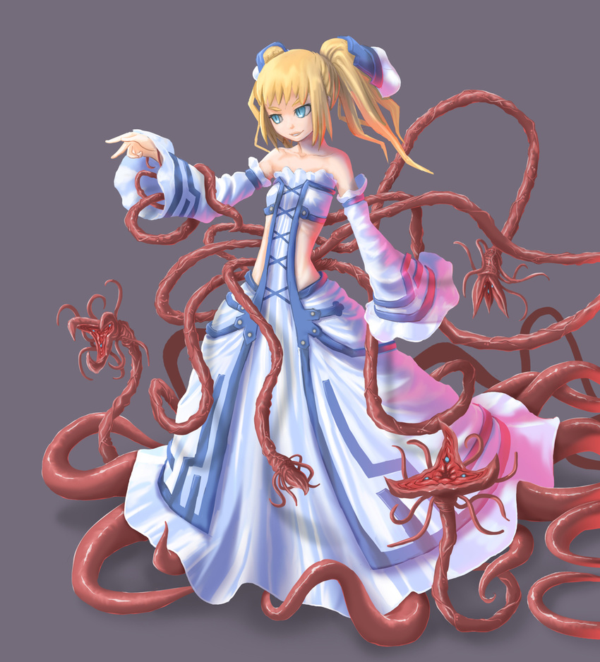 blonde_hair blue_eyes dress female jigoku_inu long_hair original solo tentacle tentacles_princess_arameru twintails