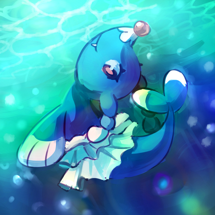 2017 black_eyes blue_body brionne closed_smile digital_media_(artwork) female feral flavia-elric generation_7_pokemon hi_res mouth_closed nintendo panini_(yapc) pink_nose pink_pupils pokemon pokemon_(species) pupils smile solo underwater water white_sclera