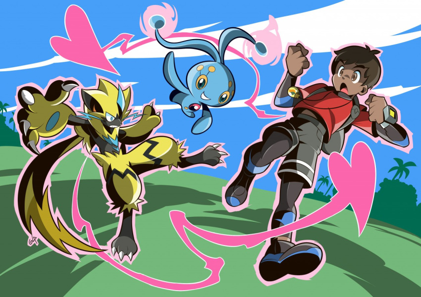 axel_(poke789) body_swap generation_4_pokemon generation_7_pokemon group human humanoid legendary_pokemon male mammal manaphy nintendo pokemon pokemon_(species) trio unknown_artist zeraora