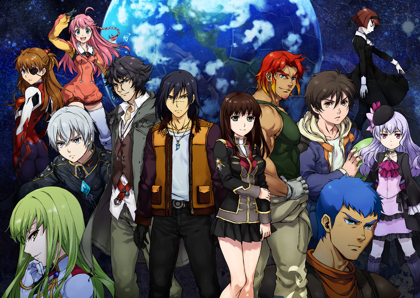 6+boys 6+girls aquarion_(series) aquarion_evol banagher_links belt black_dress black_gloves black_hair black_skirt blue_eyes blue_hair brown_eyes brown_hair c.c. chirico_cuvie code_geass collarbone commentary_request crea_dorosera crow_broust dress evangelion:_3.0_you_can_(not)_redo eyepatch gloves green_eyes green_hair grey_hair gundam gundam_unicorn hair_ornament hand_on_own_hip hat hibiki_kamishiro jewelry ledo_(suisei_no_gargantia) lolita_fashion long_hair looking_at_viewer military military_uniform multicolored_hair multiple_boys multiple_girls nakamura_kanko necklace neon_genesis_evangelion nono_(top_wo_nerae_2!) open_mouth orange_hair pink_hair pleated_skirt plugsuit purple_eyes r_dorothy_wayneright rand_travis rebuild_of_evangelion red_hair setsuko_ohara short_hair skirt smile soukou_kihei_votoms souryuu_asuka_langley spiked_hair suisei_no_gargantia super_robot_wars super_robot_wars_z super_robot_wars_z3 the_big_o thighhighs top_wo_nerae_2! two-tone_hair uniform white_gloves white_legwear yellow_eyes