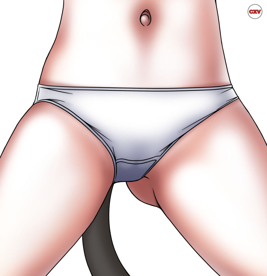 absurdres ass_visible_through_thighs cat_tail crotch crotch_seam cxv-anime female highres lower_body navel panties sanya_v._litvyak signature simple_background solo strike_witches tail underwear white_background white_panties world_witches_series