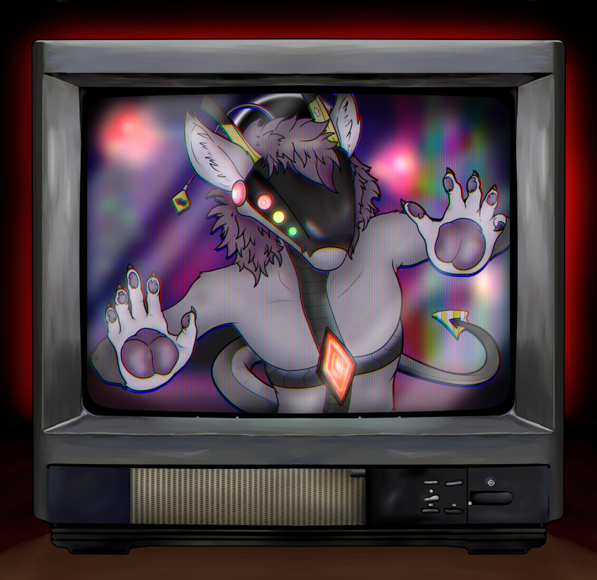 caine_latrans_(artist) cryptid electronics hi_res hypnosis marshall_the_traffic_controller mind_control story story_in_description television television_program