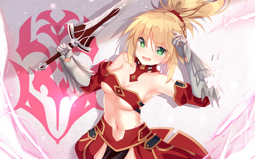 cleavage fate/apocrypha fate/stay_night jyt saber_of_red_(fate/apocrypha) sword