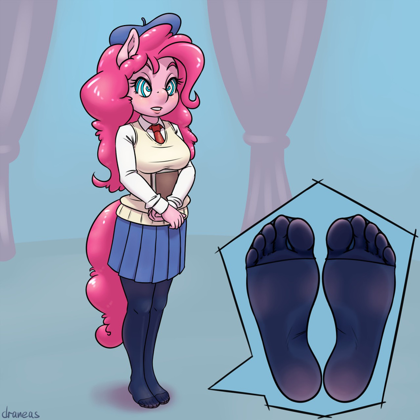 1:1 anthro brainwashing clothing draneas equid equine feet female food friendship_is_magic hasbro hi_res horse hosiery hypnosis legwear mammal mind_control my_little_pony nylon pantyhose pinkie_pie_(mlp) pony solo tights uniform