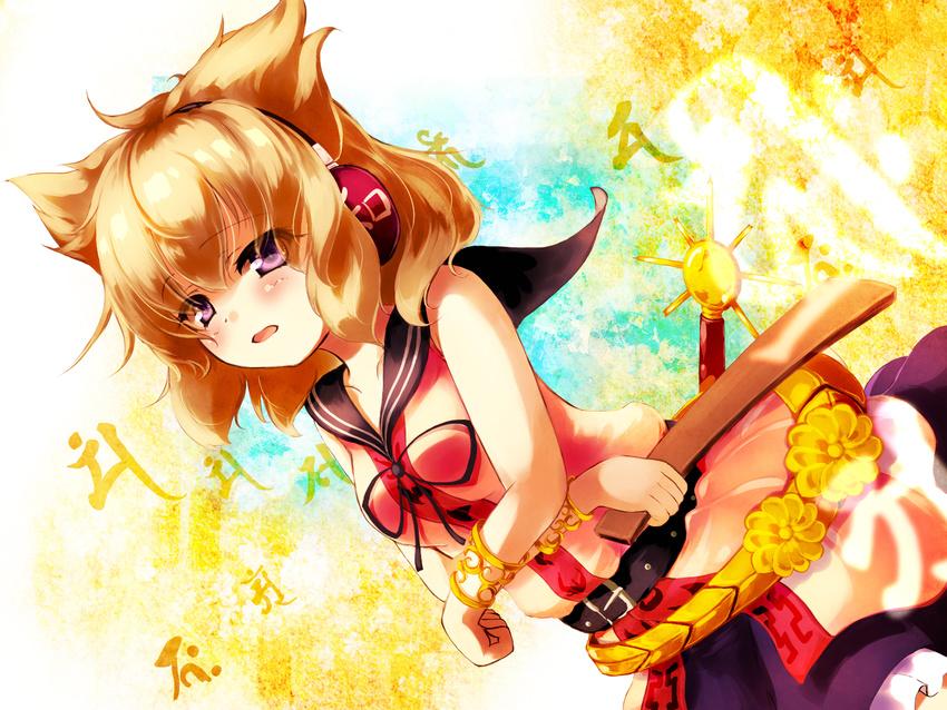 animal_ears blonde_hair gengetsu_chihiro headphones purple_eyes touhou toyosatomimi_no_miko