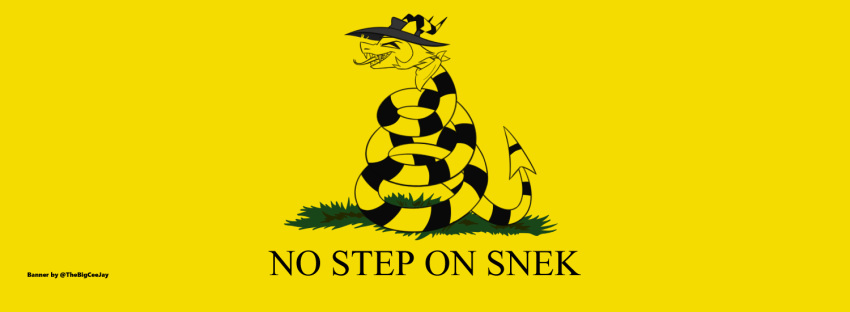 ceejayponi_(artist) clothing don't_tread_on_me fangs feral gadsden_flag hat headgear headwear helluva_boss male politics reptile scalie snake solo striker_(helluva_boss) teeth