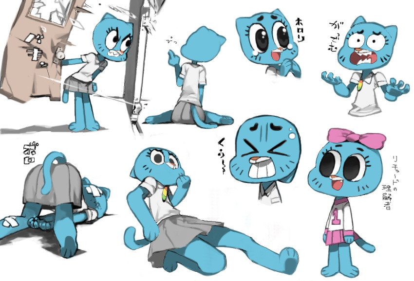 ass better_version_at_source cartoon_network cheerleader domestic_cat fangs felid feline felis female low-angle_view mammal nicole_watterson rear_view solo teeth the_amazing_world_of_gumball young ysk!