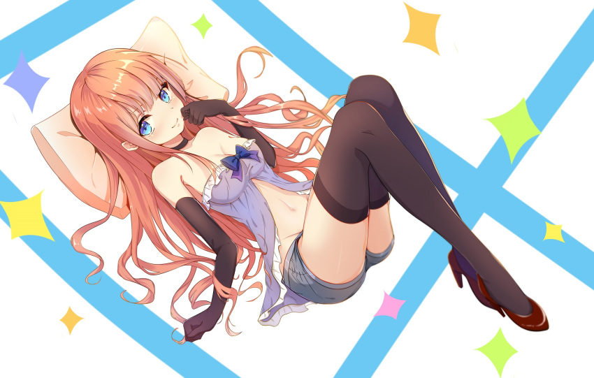 cleavage guanghe_zuoyong_de_de_yezi tagme thighhighs