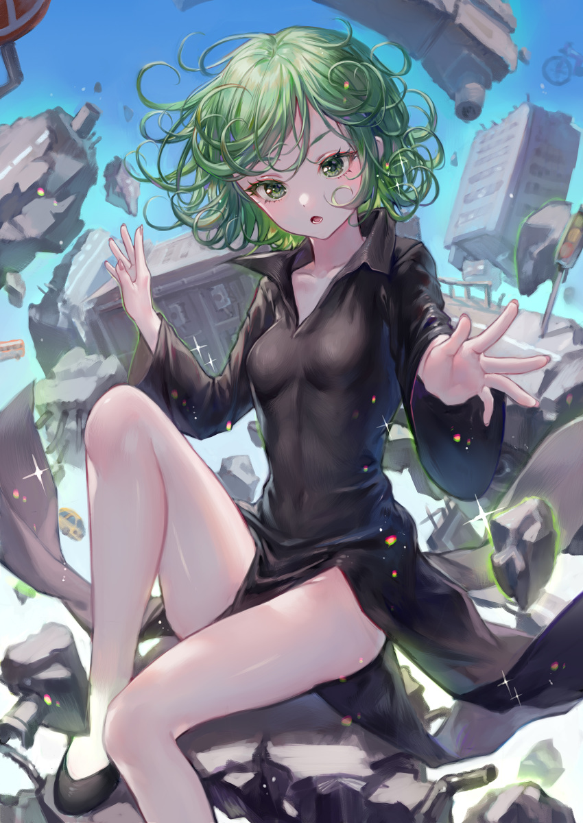 dress maccha_(mochancc) one_punch_man tagme tatsumaki_(one_punch_man)