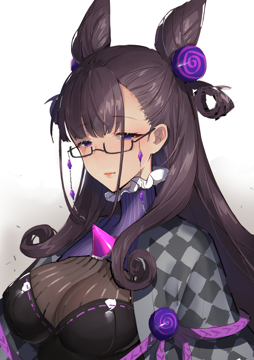 cleavage dress fate/grand_order iiiroha megane murasaki_shikibu_(fate) see_through