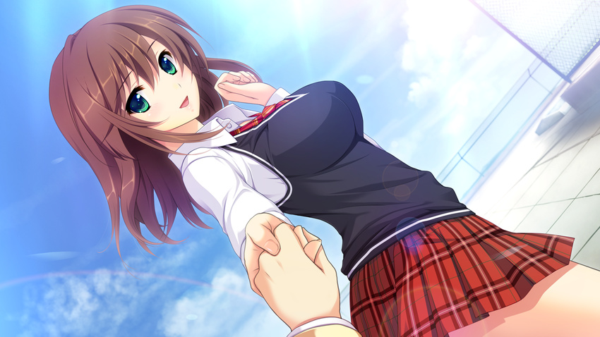 brown_hair game_cg green_eyes hatsukoi_1/1 koizumi_amane seifuku tokizaki_maya