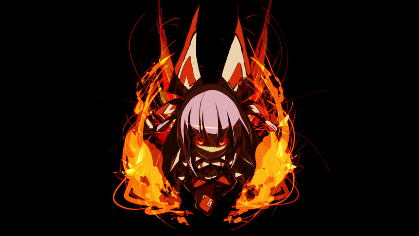 fire fujiwara_no_mokou long_hair orange_eyes page photoshop purple_hair touhou