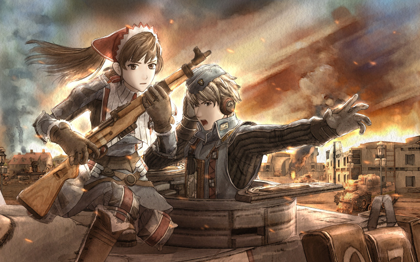 alicia_melchiott tagme valkyria_chronicles welkin_gunther