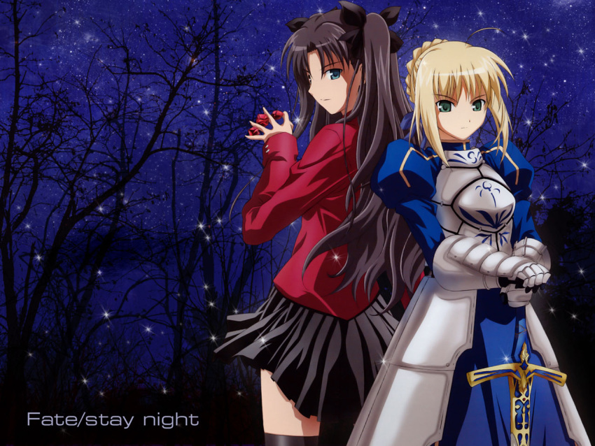 armor fate/stay_night night saber sword tohsaka_rin type_moon weapon