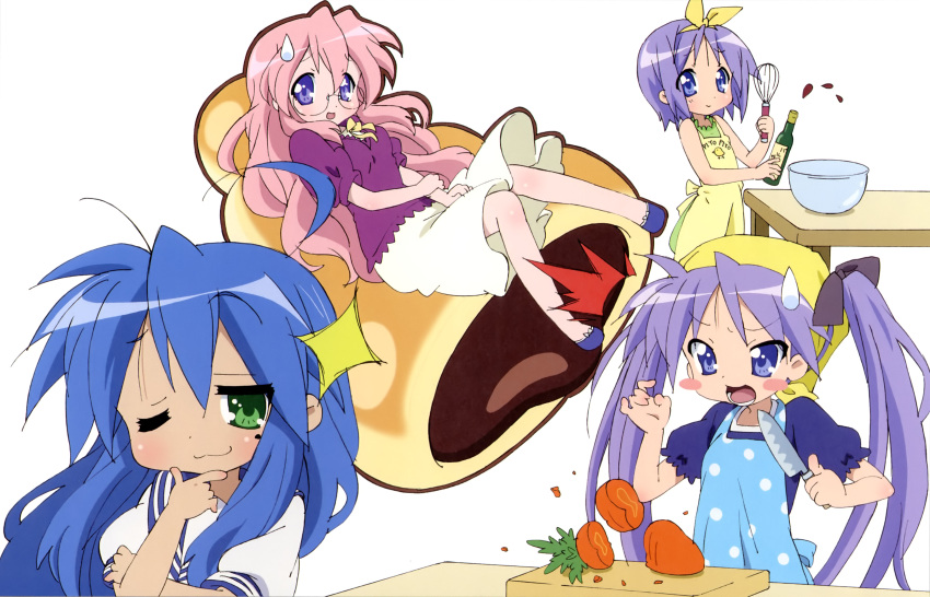 hiiragi_kagami hiiragi_tsukasa izumi_konata lucky_star scan takara_miyuki white yamada_naoko