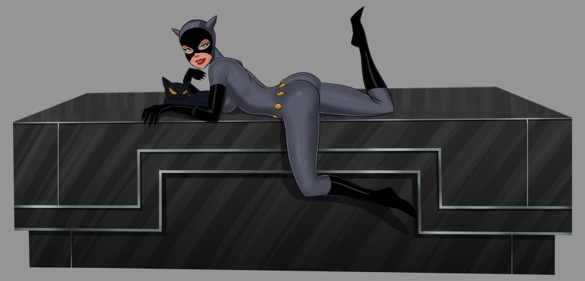 1girls ass batman:_the_animated_series batman_(series) bodysuit boots cat catsuit catwoman catwoman_(dcau) clothed dc dc_comics dcau female female_only pinup solo something_unlimited sunsetriders7