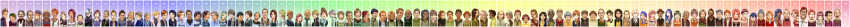 6+boys 6+girls absurdres anbe_yoshirou black_hair blonde_hair blue_hair breasts brown_hair coat column_lineup commentary_request curly_hair dark_skin diversity dress everyone facial_hair flat_chest highres incredibly_absurdres long_hair looking_at_viewer looking_away medium_breasts multiple_boys multiple_girls orange_hair original pale_skin photoshop_(medium) profile rainbow red_hair shirt short_hair small_breasts smile straight_hair sweater wavy_hair wide_image