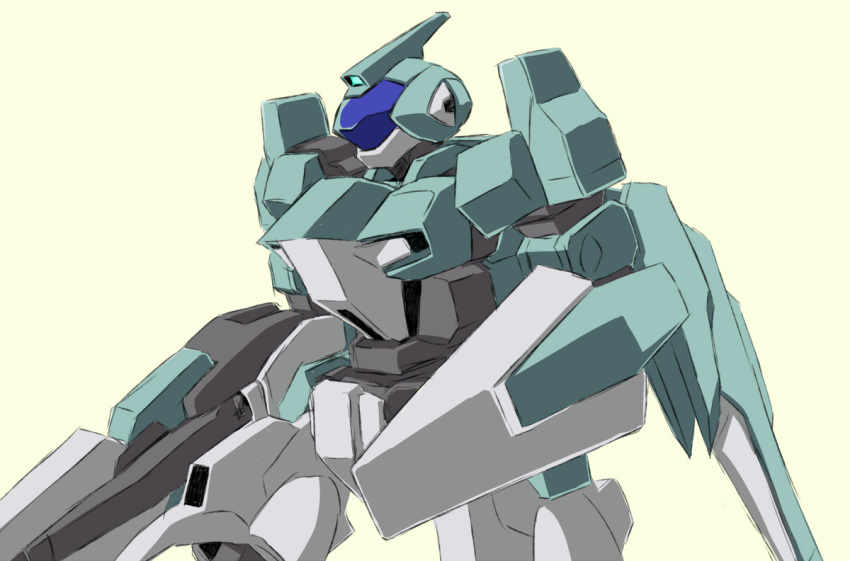 beam_rifle clanche_custom commentary_request energy_gun gun gundam gundam_age mecha no_humans robot science_fiction shield simple_background weapon yudepii