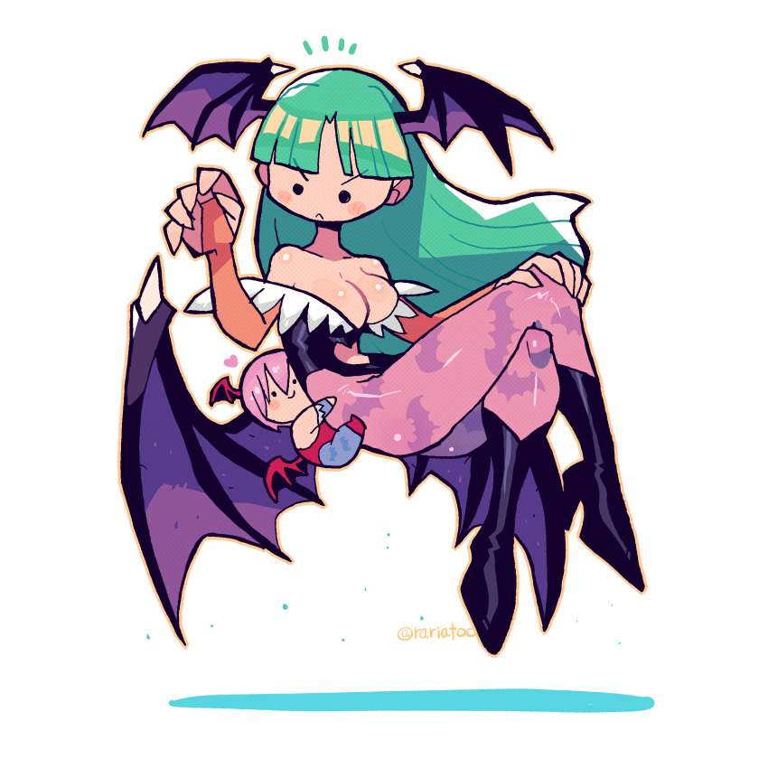 big_breasts breasts clothing crap-man darkstalkers female lilith_aensland medium_breasts mob_face morrigan_aensland succubus succubus_costume tagme