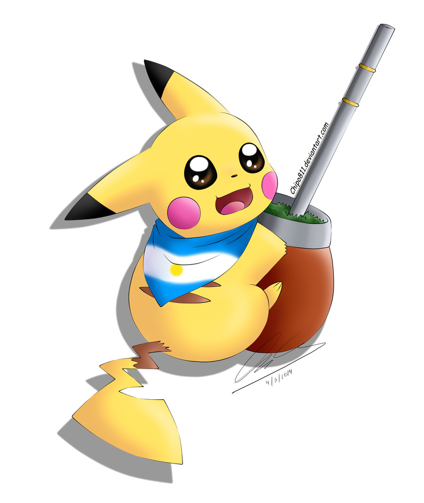 argentina bandana chipo811 mate nintendo no_humans pikachu pokemon solo transparent_background