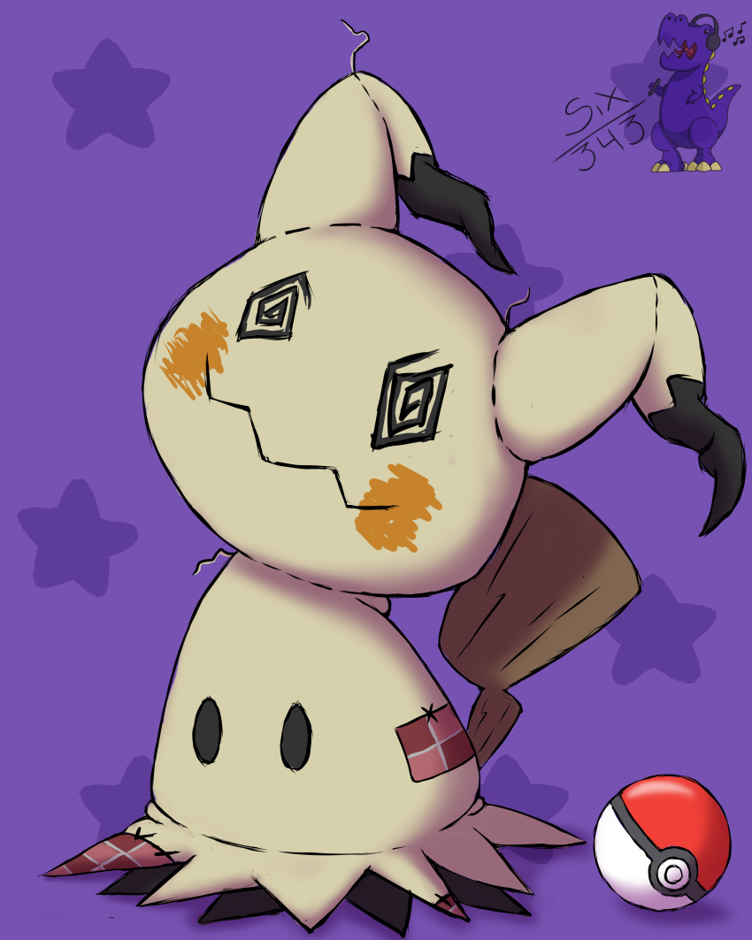 absurd_res anthro generation_7_pokemon hi_res male mimikyu nintendo pokeball pokemon pokemon_(species) simple_background solo