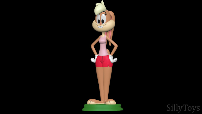 3d_(artwork) 3d_modeling 3d_print anthro artist_name big_eyes black_background blonde_hair buckteeth clothed clothing digital_media_(artwork) female gloves hair hands_on_hips handwear hi_res lagomorph leporid lola_bunny looney_tunes mammal new_looney_tunes rabbit sillytoys simple_background smile solo standing teeth warner_brothers watermark white_clothing white_gloves white_handwear