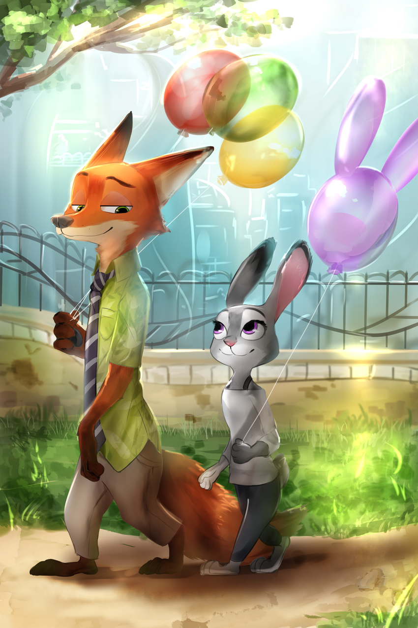 2016 2:3 absurd_res anthro canid canine chasefox disney duo female fox fur hi_res judy_hopps lagomorph leporid male mammal nick_wilde rabbit red_fox true_fox zootopia