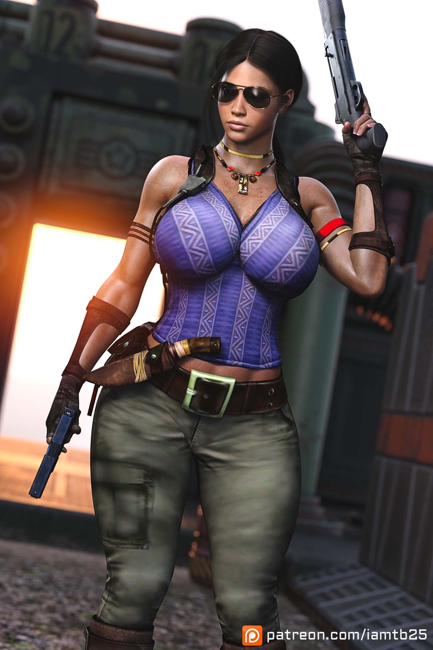 1girls 3d african african_female big_breasts capcom dark-skinned_female dark_skin female female_only fully_clothed patreon_username resident_evil resident_evil_5 sheva_alomar solo tb25 thick_thighs