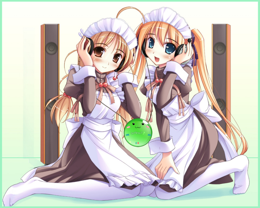 happiness headphones hiiragi_anri maid sakurai_chie yui_bashi yuibashi