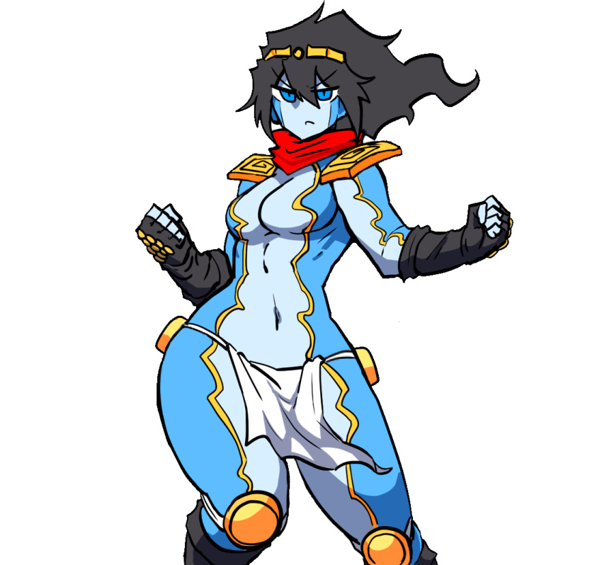 1girls black_hair breasts edit female female_only fully_clothed gloves jojo's_bizarre_adventure mannungei rule_63 solo solo_female stand_(jjba) star_platinum thick_thighs