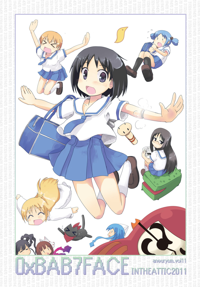 6+girls aioi_yuuko character_request commentary_request crossover cube_hair_ornament feline hair_ornament highres ikamusume kazuboh minakami_mai monk_(sekaiju) monk_2_(sekaiju) multiple_girls naganohara_mio nichijou photoshop_(medium) professor_shinonome sakamoto_(nichijou) school_uniform sekaiju_no_meikyuu sekaiju_no_meikyuu_3 serafuku shinobi_(sekaiju) shinobi_4_(sekaiju) shinonome_nano shinryaku!_ikamusume tokisadame_school_uniform