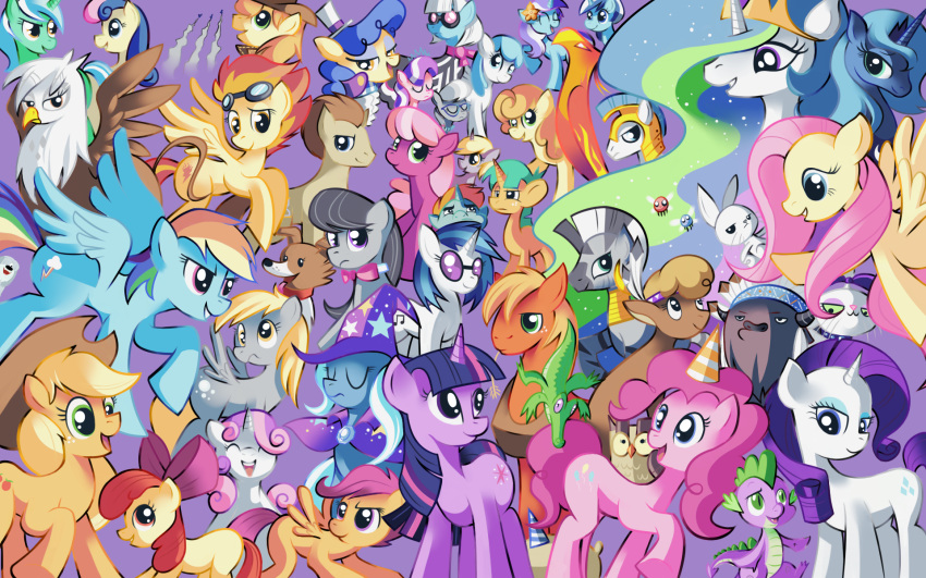 absolutely_everyone angel_bunny apple_bloom_(mlp) applejack_(mlp) bad_link big_macintosh bonbon_(my_little_pony) cutie_mark derpy_hooves diamond_mint diamond_tiara everyone fluttershy_(mlp) gilda_(my_little_pony) goggles golden_harvest hair_ribbon highres horns horse karzahnii my_little_pony my_little_pony:_friendship_is_magic no_humans octavia_melody pegasus photo_finish pinkie_pie_(mlp) rainbow_dash_(mlp) rarity_(my_little_pony) ribbon sapphire_shores scootaloo_(mlp) silver_spoon single_horn snails_(my_little_pony) snips_(my_little_pony) spike_(my_little_pony) spitfire_(my_little_pony) sweetie_belle_(mlp) twilight_sparkle_(mlp) unicorn vinyl_scratch