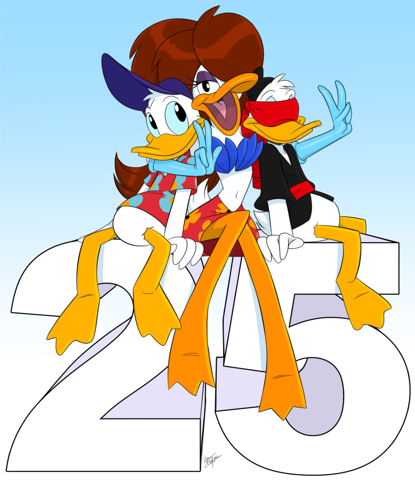 2021 absurd_res aeolus06 aloha_shirt anatid anseriform anthro armwear avian beak bird blindfold blue_clothing blue_gloves blue_handwear blue_hat blue_headwear bottomless bottomwear brown_hair clothed clothing disney donald_duck double_v_sign duck elbow_gloves female front_view full-length_portrait fur furgonomics gesture gloves group hair hair_over_eye hand_gesture handwear hat headgear headwear herneae hi_res long_hair looking_at_another looking_at_viewer male maui_mallard_in_cold_shadow midriff navel ninja one_eye_obstructed pattern_clothing pattern_shirt pattern_topwear portrait shirt skirt standing tail tail_through_skirt tongue topwear trio v_sign warrior white_body white_fur