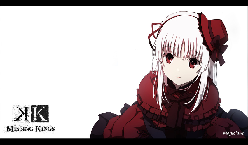 bow goth-loli hat k_(anime) kushina_anna lolita_fashion long_hair magicians red_eyes ribbons watermark white white_hair