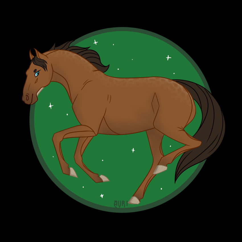 1:1 2022 ambiguous_gender avriart blue_eyes brown_body brown_hair brown_mane brown_tail digital_media_(artwork) dolero equid equine eyebrows feral hair hi_res hooves horse looking_at_viewer male_(lore) mammal mane raised_leg simple_background solo tail