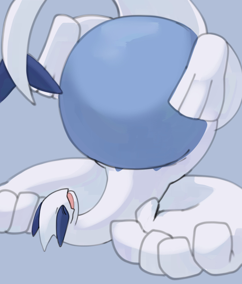 2022 absurd_res ambiguous_gender anthro belly big_belly big_hands biped blue_belly blue_body closed_eyes digital_drawing_(artwork) digital_media_(artwork) feet generation_2_pokemon grey_background happy hi_res legendary_pokemon legs_above_head lugia multicolored_body nintendo open_mouth open_smile overweight overweight_ambiguous overweight_anthro pokemon pokemon_(species) semi-anthro shoulder_stand simple_background smile solo tail tailbutt three-quarter_view two_tone_body upside-down white_body xeniyy