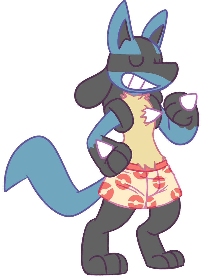 2016 alpha_channel anthro boxers_(clothing) boxers_only canid canine clothed clothing full-length_portrait generation_4_pokemon goronic grin hi_res lucario male mammal nintendo outline pink_outline pokemon pokemon_(species) portrait pseudo_clothing pseudo_clothing_removed purple_outline simple_background smile solo tan_boxers tan_clothing tan_underwear topless transparent_background underwear underwear_only