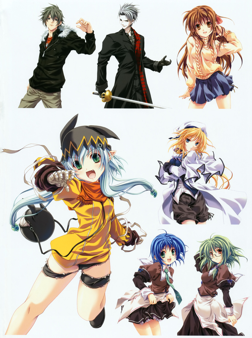 akira_(togainu_no_chi) heathcliff_cosgrave jingai_makyou kanojo-tachi_no_ryuugi kashima_kiyomi kayou_chisato kaze_no_ushiro_wo_ayumumono_(kazeko) megane miyama-zero princess_brave princess_bride seifuku sword togainu_no_chi yuki_seseri