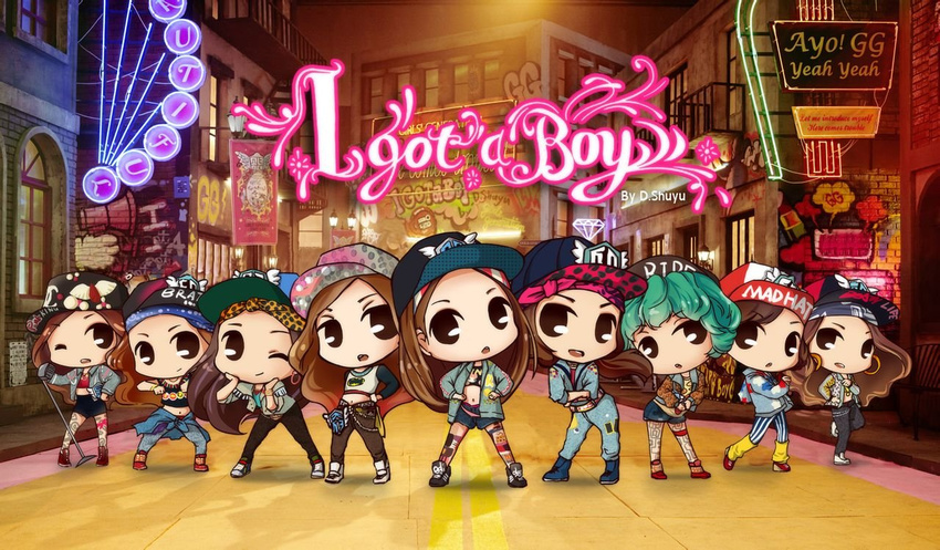 aqua_hair balcony baseball_cap bat_(symbol) batman batman_(series) brown_hair building cap chibi closed_mouth coveralls crossed_arms dc_comics denim emblem girls'_generation graffiti green_hair hands_on_hips hat heart_print hyoyeon_(girls'_generation) jeans jessica_(girls'_generation) k-pop leg_warmers leopard_print long_hair looking_at_viewer megaphone microphone microphone_stand multiple_girls navel open_mouth pants patch patterned_legwear pose seohyun_(girls'_generation) short_hair shorts socks sooyoung_(girls'_generation) sunny_(girls'_generation) taeyeon_(girls'_generation) tiffany_(girls'_generation) vertical-striped_legwear wink yoona_(girls'_generation) yuri_(girls'_generation)