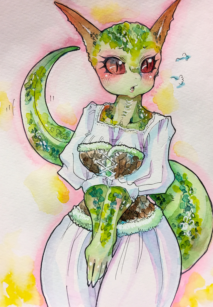 absurd_res anthro argonian bethesda_game_studios blush breasts clothed clothing dar-ma female fully_clothed hi_res lizard mangus0723 microsoft non-mammal_breasts oblivion open_mouth red_eyes reptile scales scalie solo the_elder_scrolls wide_hips