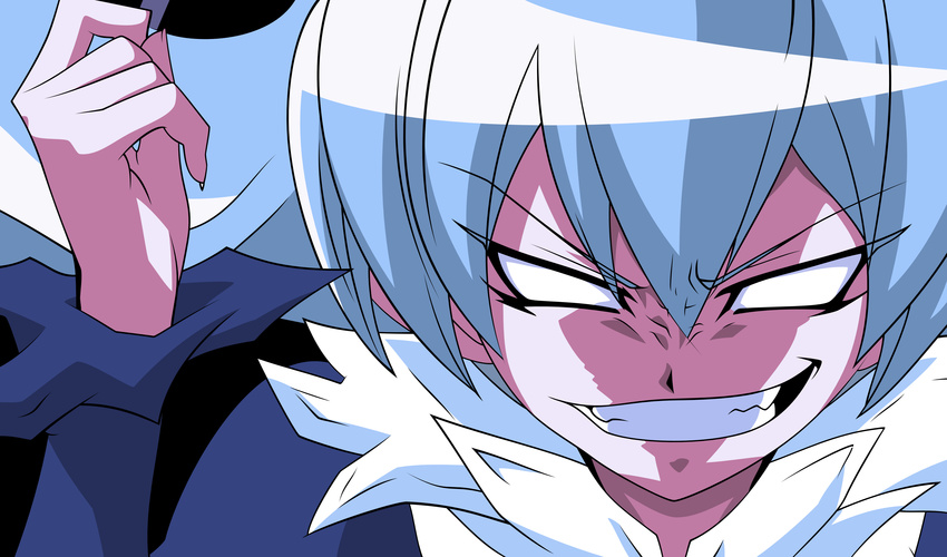 absurdres blue_hair crazy evil highres needless solva solva_(needless) vector vector_trace